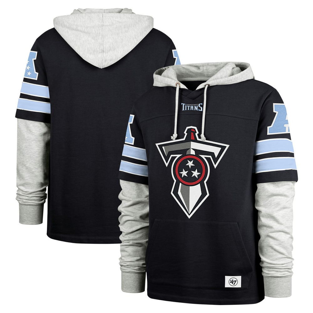 Tennessee Titans '47 Double Header Blitz Cornerback Pullover Hoodie Navy