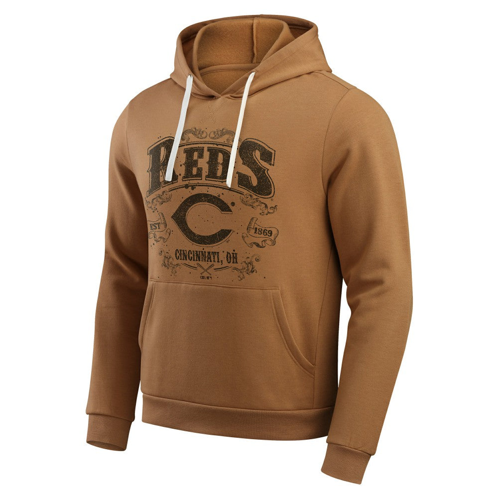 Cincinnati Reds Darius Rucker Collection by Fanatics Camp Fleece Pullover Hoodie  - Tan Hoodies