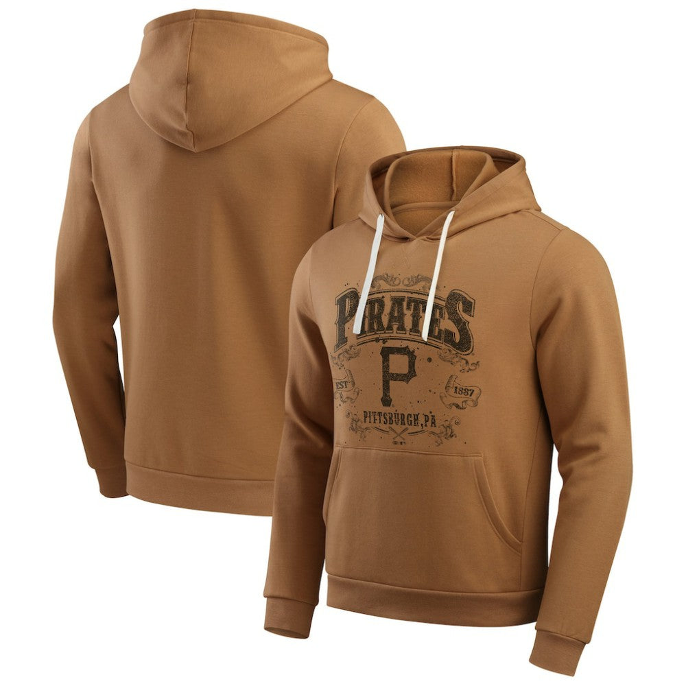 Pittsburgh Pirates Darius Rucker Collection by Fanatics Camp Fleece Pullover Hoodie  - Tan Hoodies