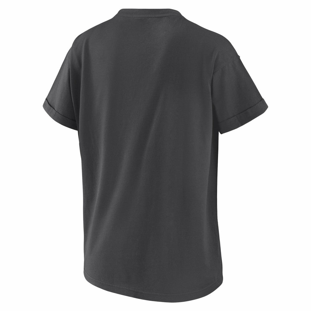 Cincinnati Reds WEAR by Erin Andrews Women's Domestic Box Color Boyfriend T-Shirt - Charcoal T-shirts