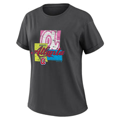 Atlanta Braves WEAR by Erin Andrews Women's Domestic Box Color Boyfriend T-Shirt - Charcoal T-shirts