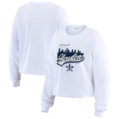 Houston Astros WEAR by Erin Andrews Women's Domestic Postcard Long Sleeve T-Shirt - White T-shirts