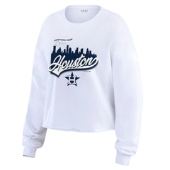 Houston Astros WEAR by Erin Andrews Women's Domestic Postcard Long Sleeve T-Shirt - White T-shirts