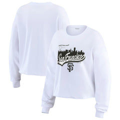 San Francisco Giants WEAR by Erin Andrews Women's Domestic Postcard Long Sleeve T-Shirt - White T-shirts