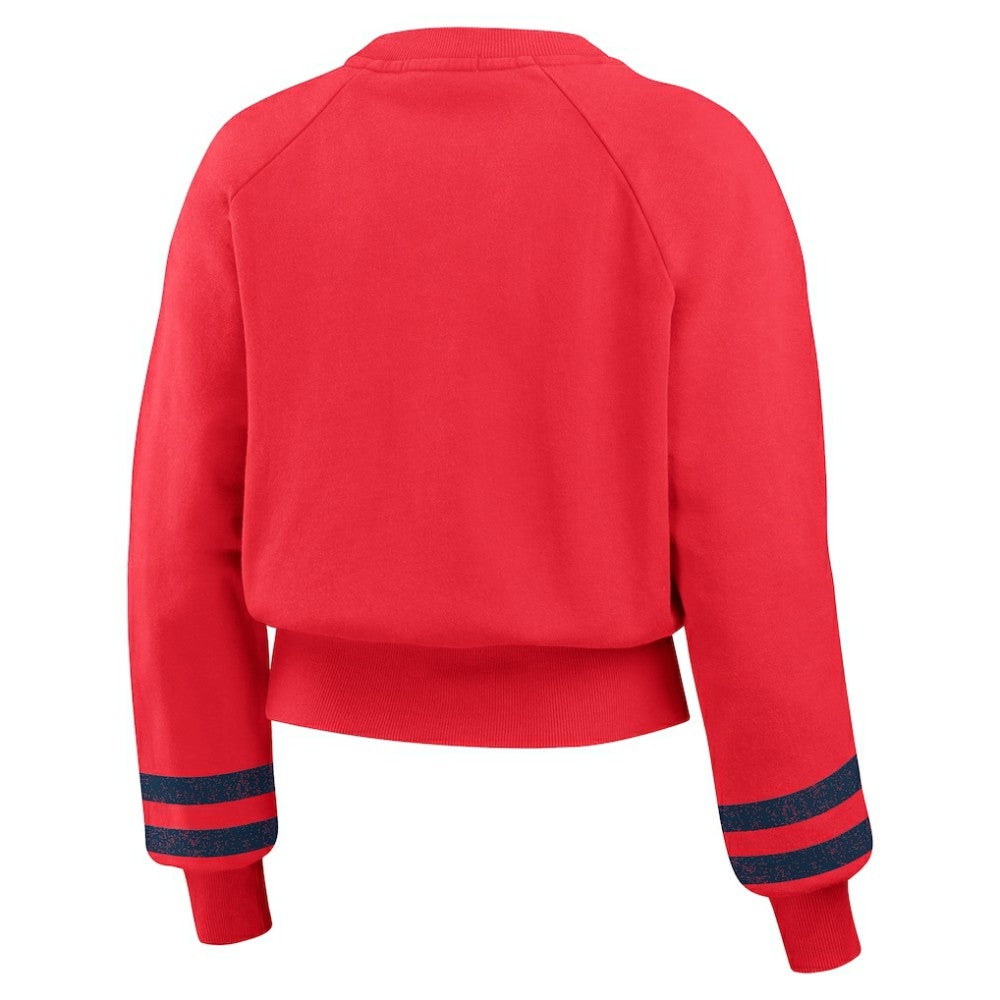 St. Louis Cardinals WEAR by Erin Andrews Women's Vintage Washed Cropped Pullover Sweatshirt - Red Pullover