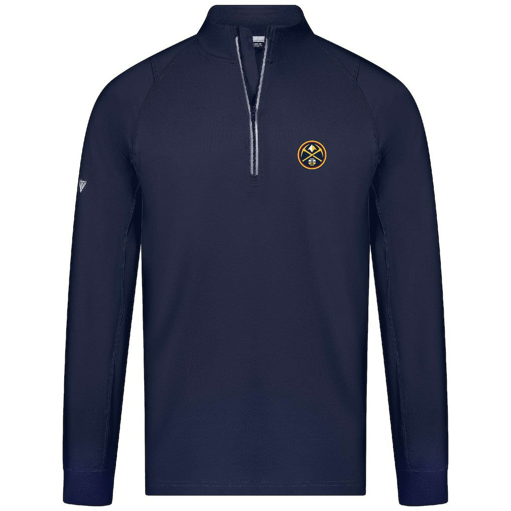 Denver Nuggets Levelwear Theory Insignia Core Quarter-Zip Pullover Top Navy