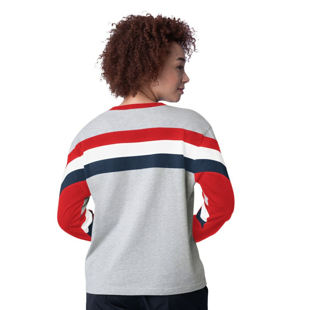 St. Louis Cardinals Starter Women's Triple A Fashion Color Block Long Sleeve Top - Heather Gray Tops