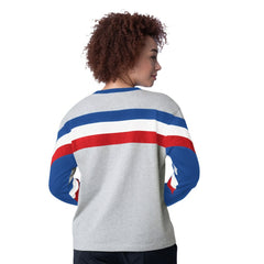 Chicago Cubs Starter Women's Triple A Fashion Color Block Long Sleeve Top - Heather Gray Tops