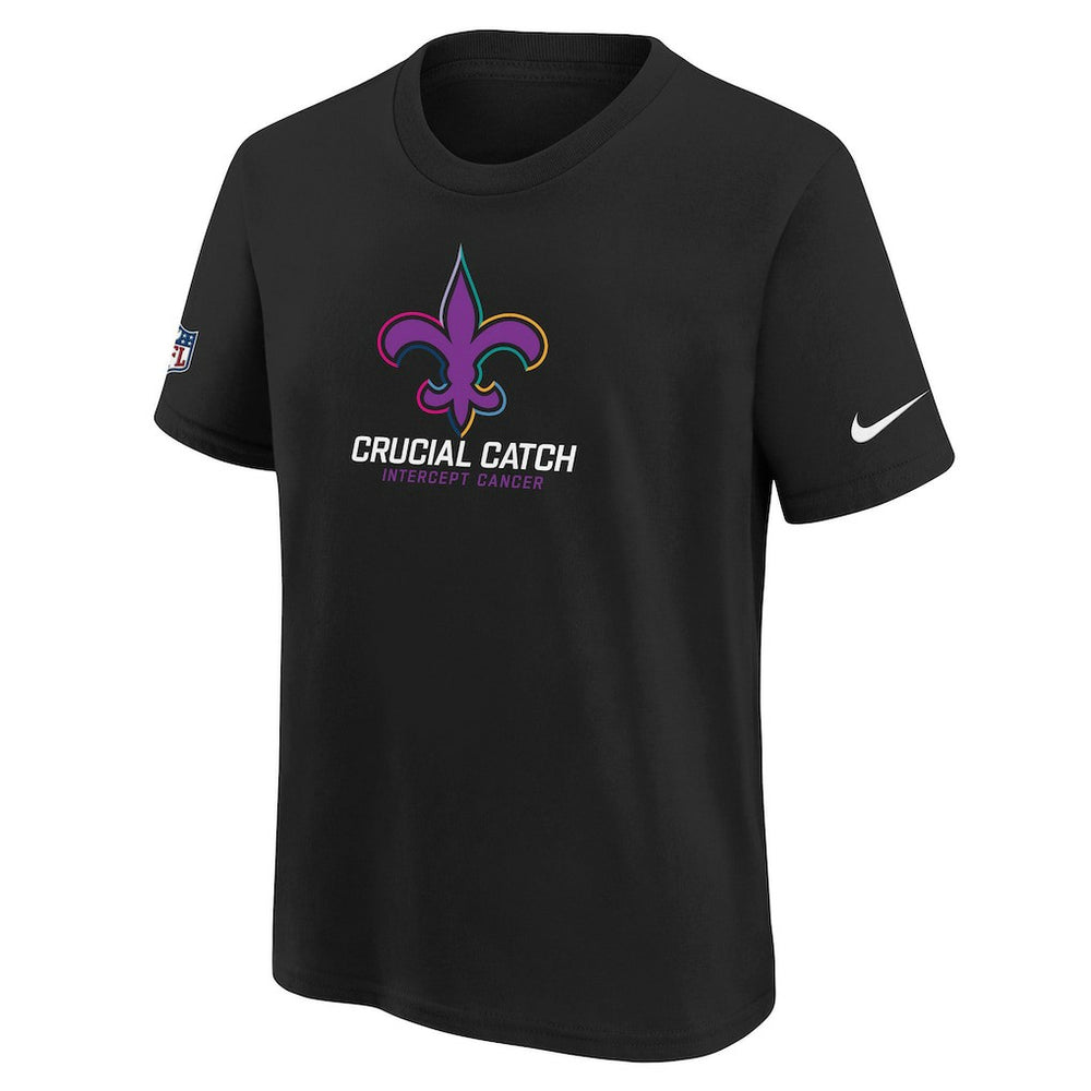 New Orleans Saints Youth 2024 NFL Crucial Catch T-Shirt Black