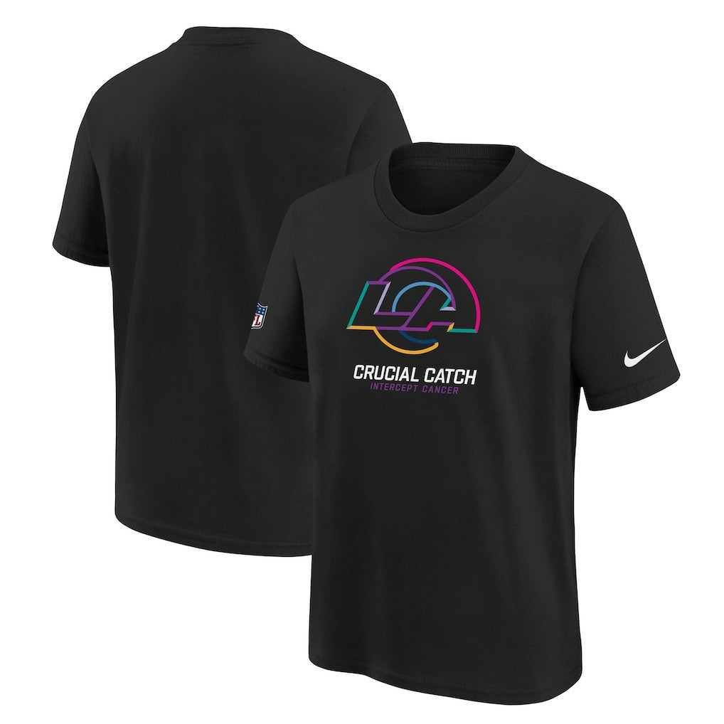 Los Angeles Rams Youth 2024 NFL Crucial Catch T-Shirt Black