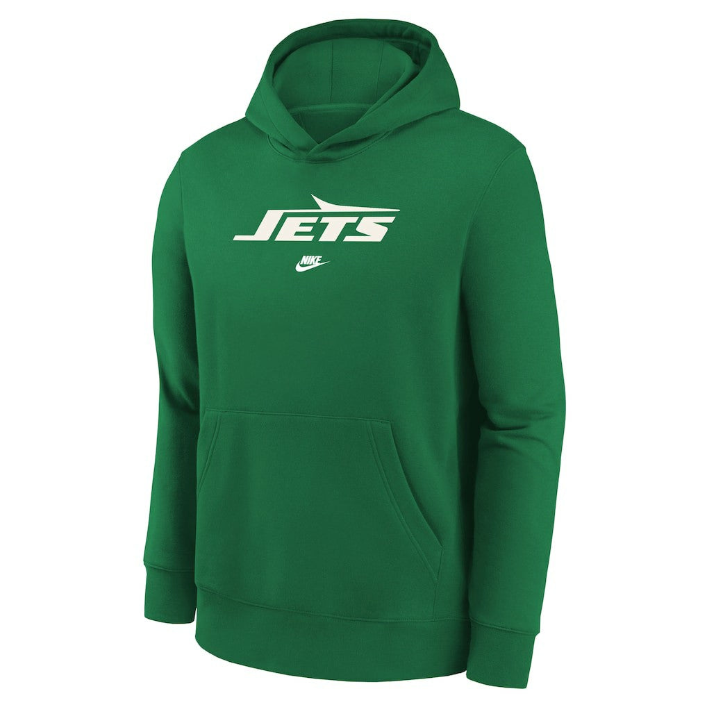 New York Jets Youth Rewind Club Fleece Pullover Hoodie Kelly Green