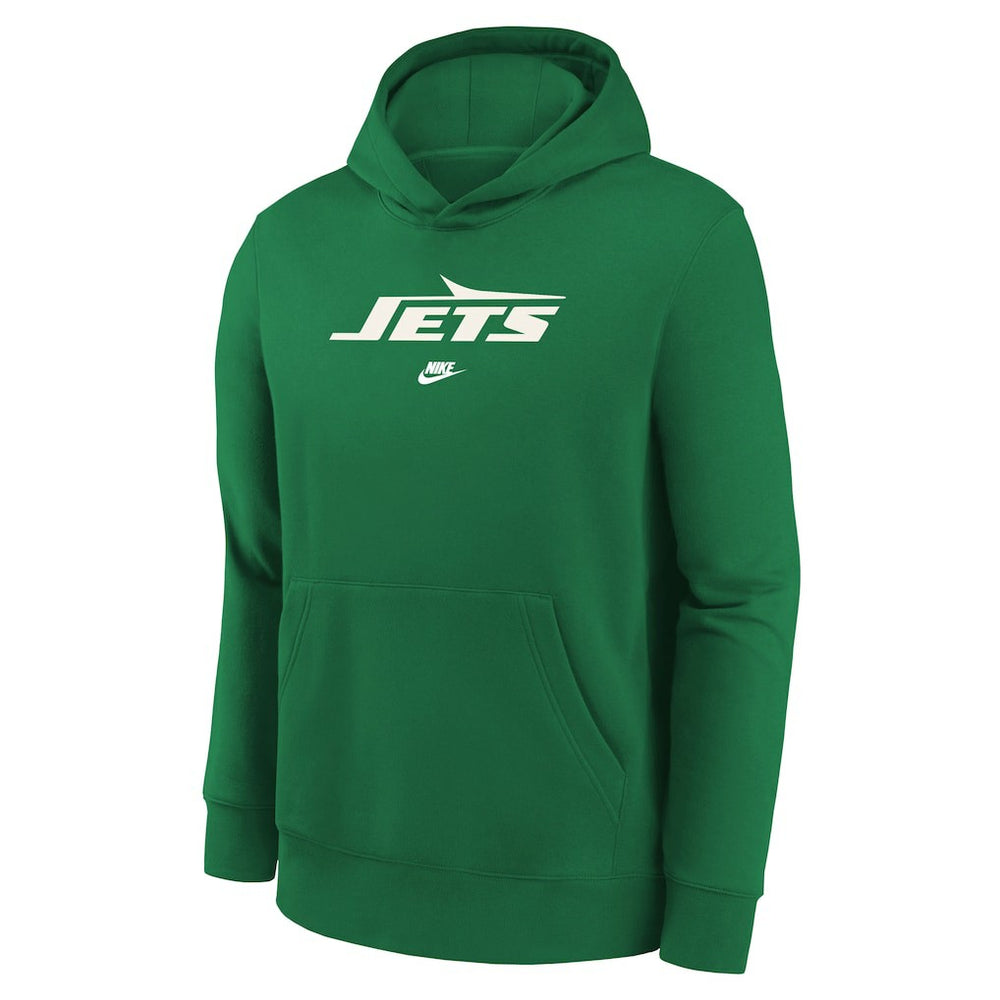New York Jets Youth Rewind Club Fleece Pullover Hoodie Kelly Green