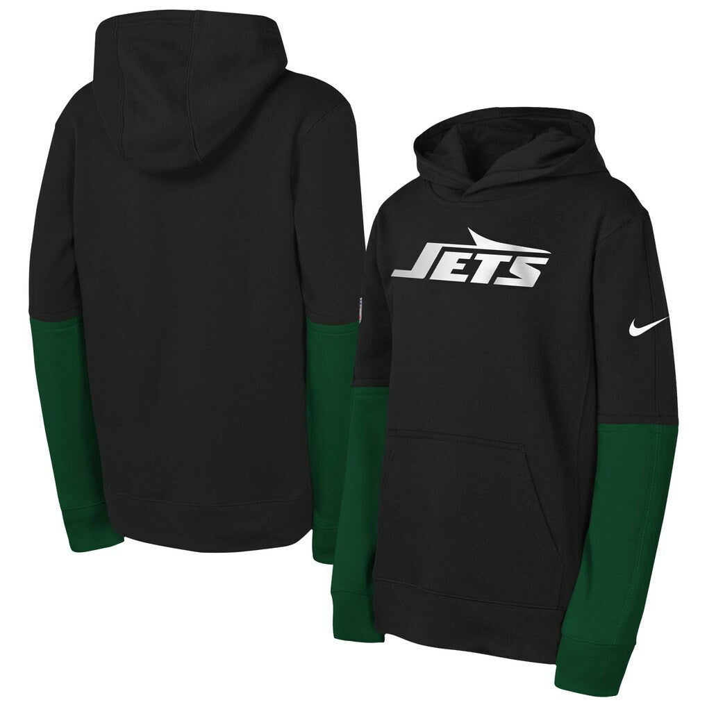 New York Jets Youth Club Pullover Hoodie Black
