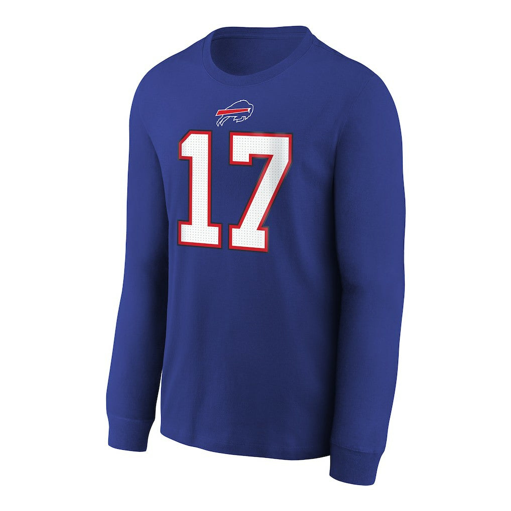 Josh Allen Buffalo Bills Youth Player Name & Number Long Sleeve T-Shirt Royal