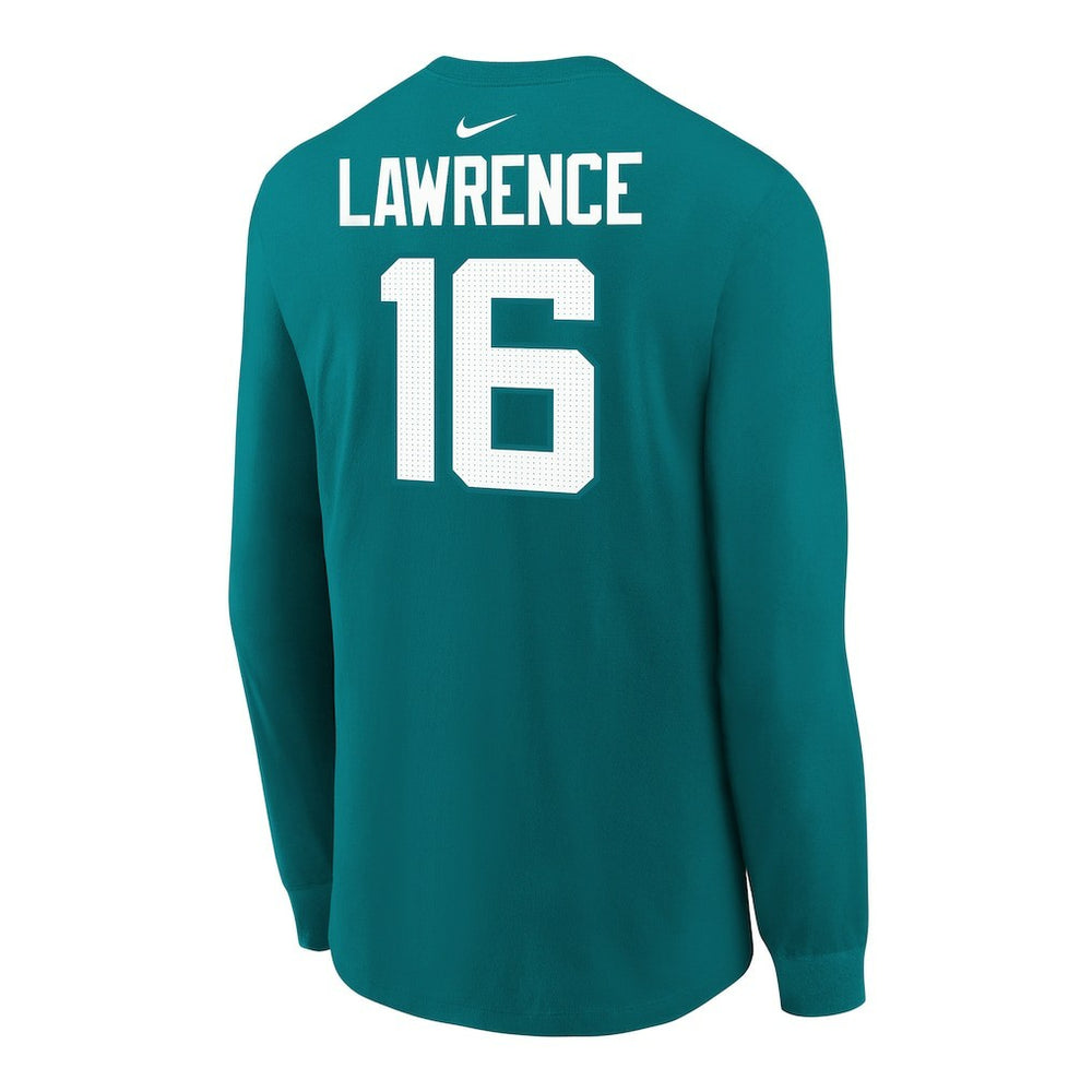 Trevor Lawrence Jacksonville Jaguars Youth Player Name & Number Long Sleeve T-Shirt Teal