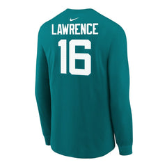Trevor Lawrence Jacksonville Jaguars Youth Player Name & Number Long Sleeve T-Shirt Teal