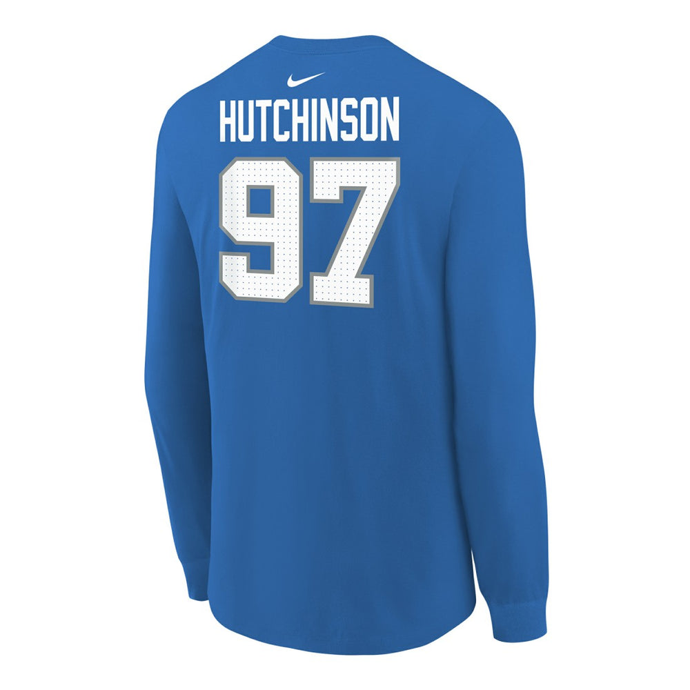 Aidan Hutchinson Detroit Lions Youth Player Name & Number Long Sleeve T-Shirt Blue