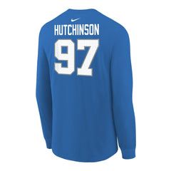 Aidan Hutchinson Detroit Lions Youth Player Name & Number Long Sleeve T-Shirt Blue
