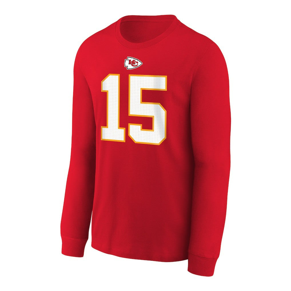 Patrick Mahomes Kansas City Chiefs Youth Player Name & Number Long Sleeve T-Shirt Red