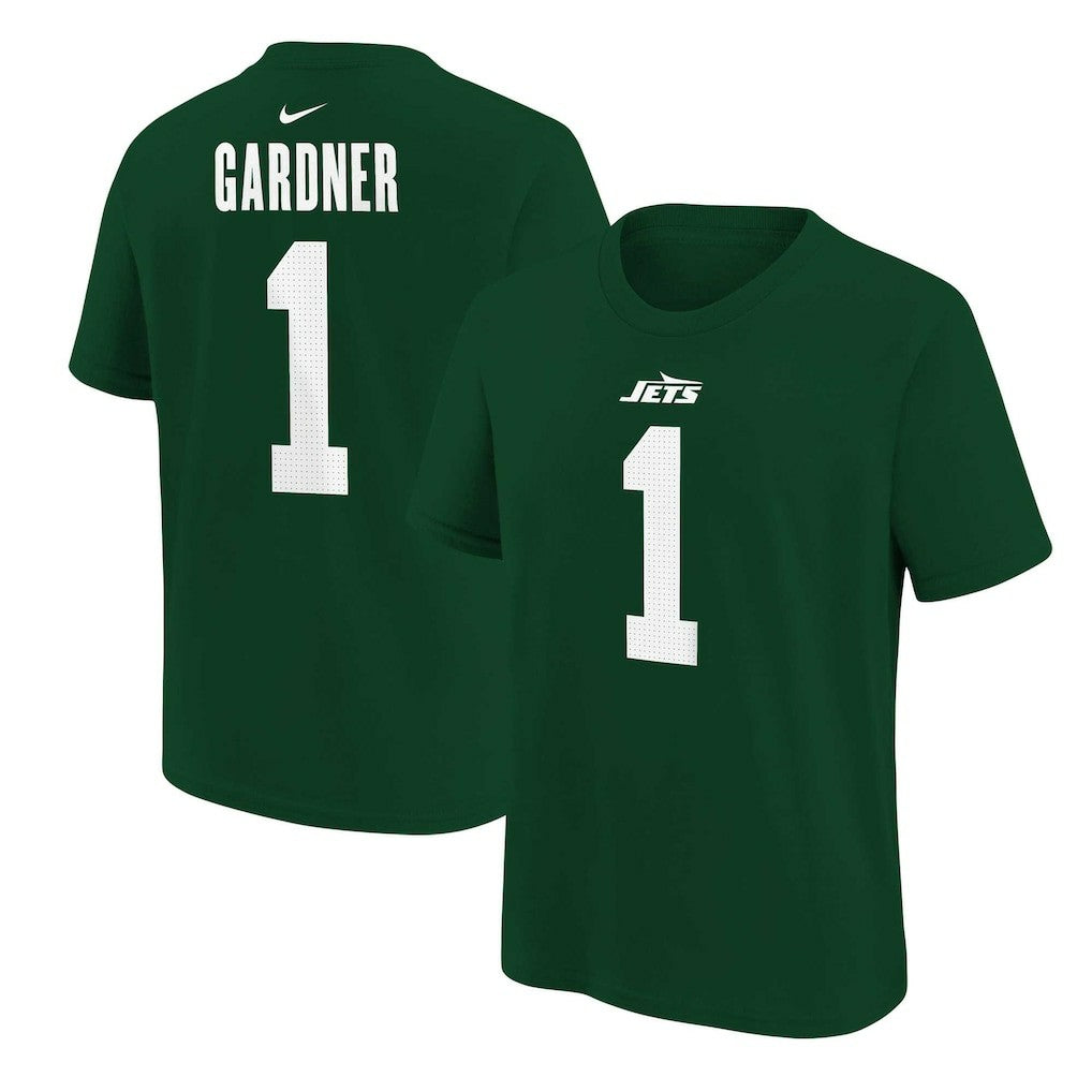 Ahmad Sauce Gardner New York Jets Youth Player Name & Number T-Shirt Green