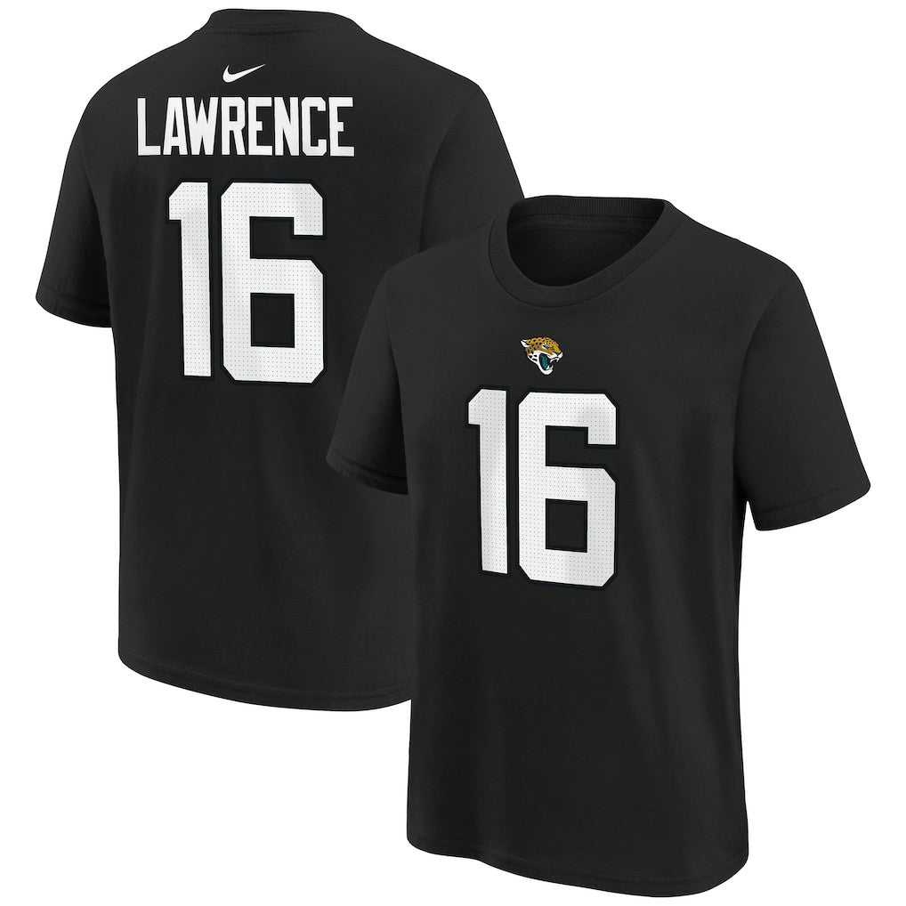 Trevor Lawrence Jacksonville Jaguars Youth Player Name & Number T-Shirt Black