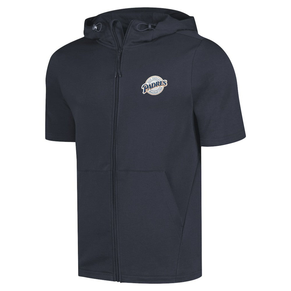 San Diego Padres Levelwear Recruit Short Sleeve Full-Zip Hoodie - Navy Hoodies