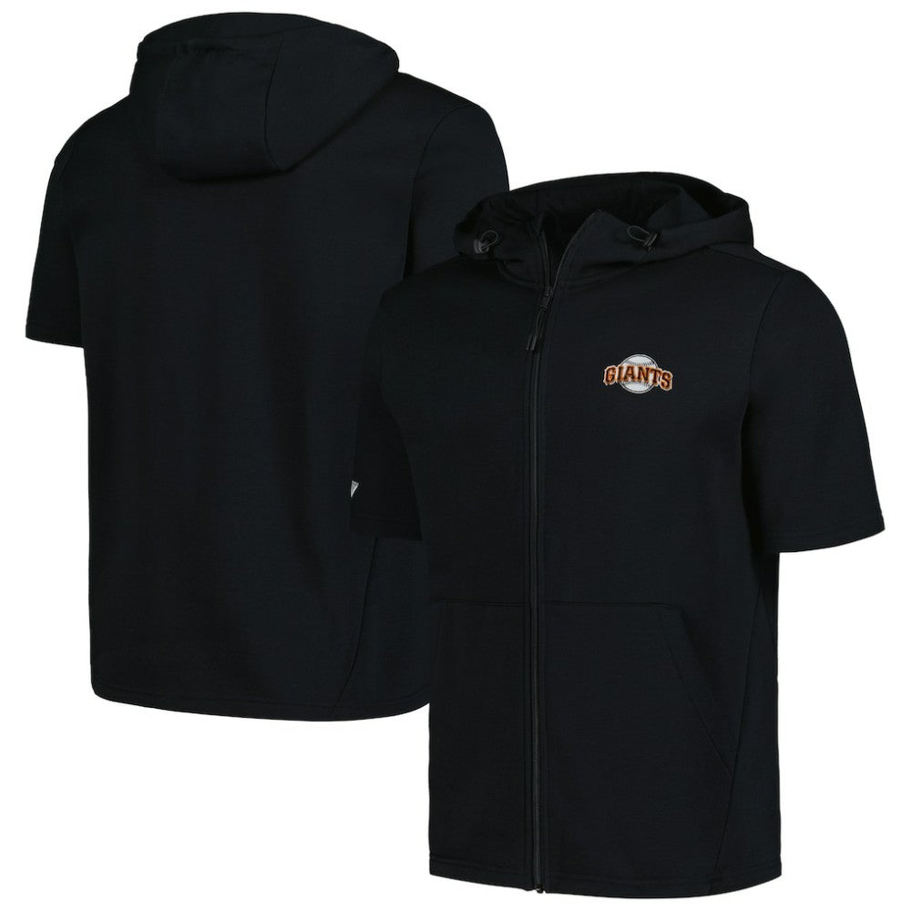 San Francisco Giants Levelwear Recruit Short Sleeve Full-Zip Hoodie - Black Hoodies