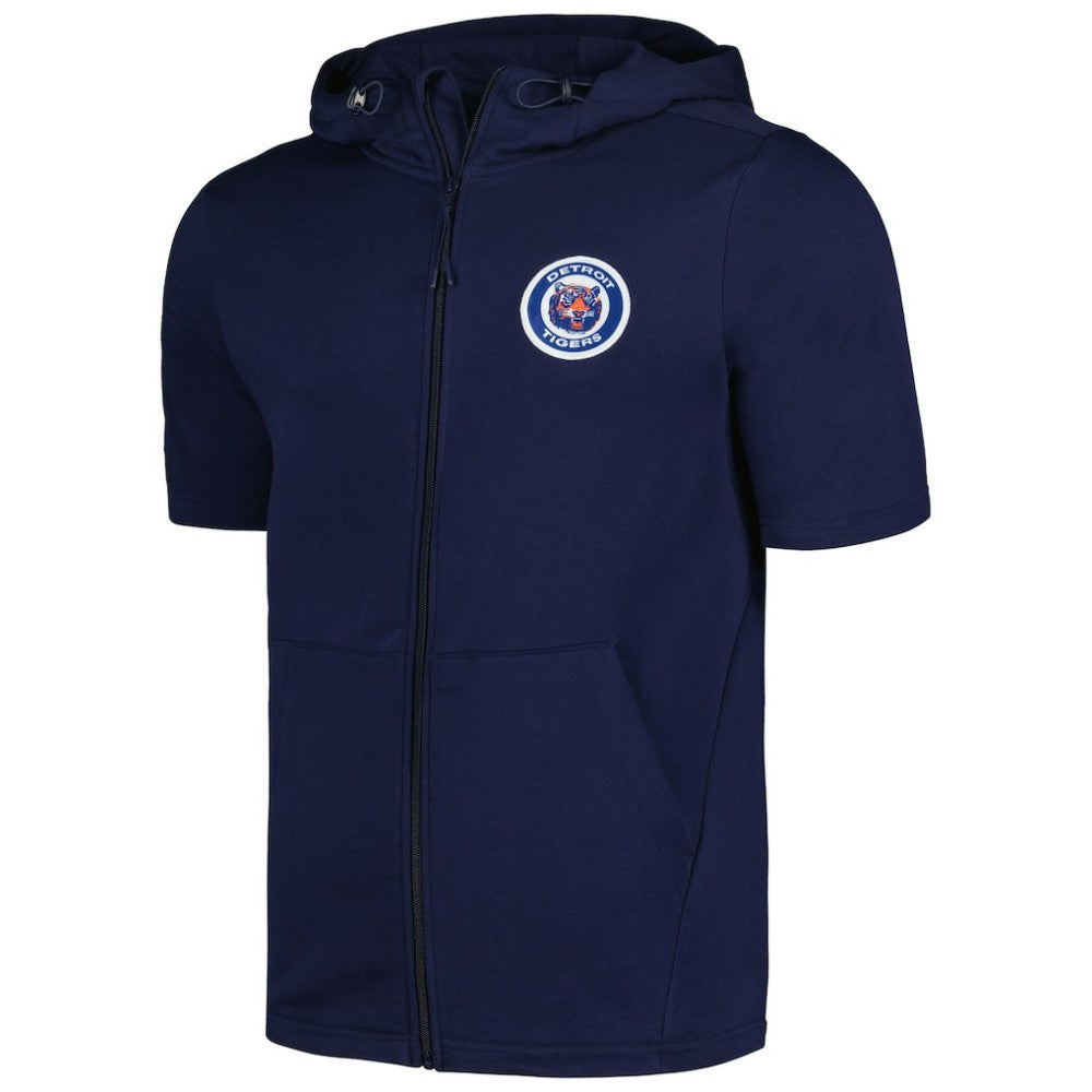 Detroit Tigers Levelwear Recruit Short Sleeve Full-Zip Hoodie - Navy Hoodies