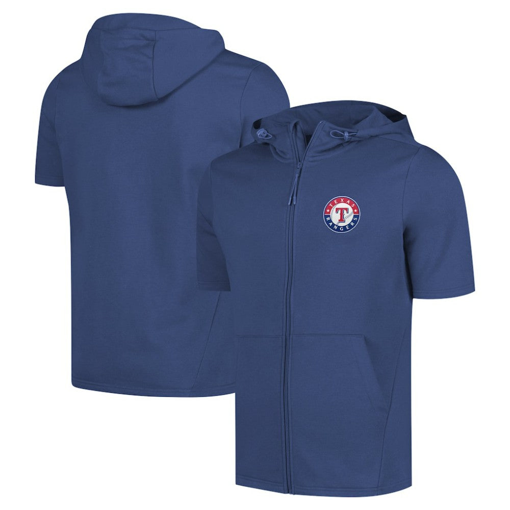 Texas Rangers Levelwear Recruit Short Sleeve Full-Zip Hoodie - Royal Hoodies