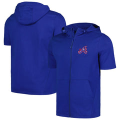 Atlanta Braves Levelwear Recruit Short Sleeve Full-Zip Hoodie - Royal Hoodies