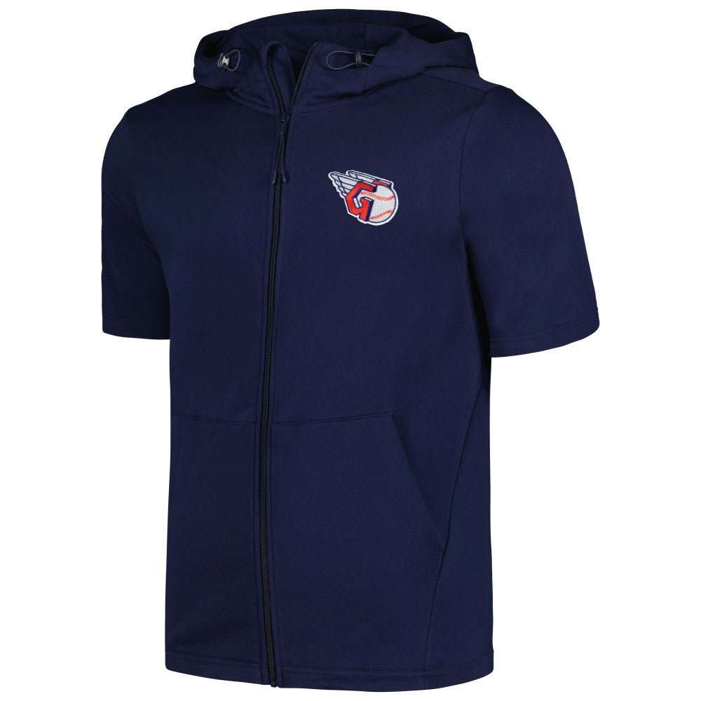 Cleveland Guardians Levelwear Recruit Short Sleeve Full-Zip Hoodie - Navy Hoodies