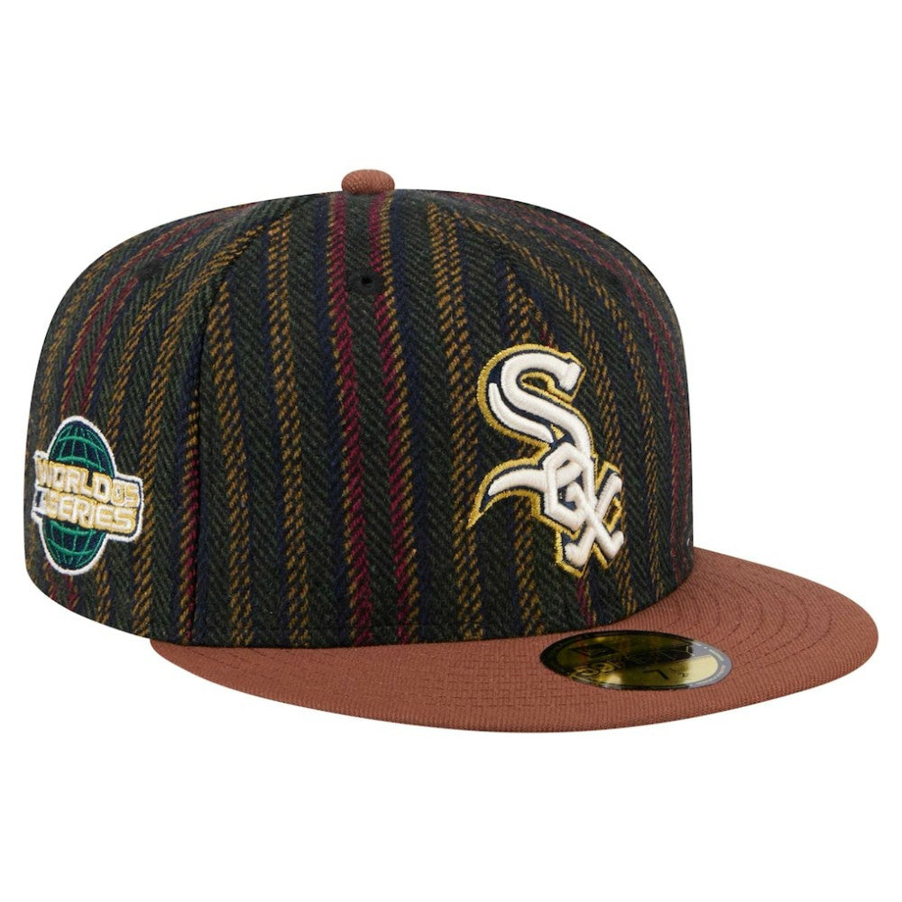 Chicago White Sox New Era Vintage Herringbone 59FIFTY Fitted Hat - Brown Hats