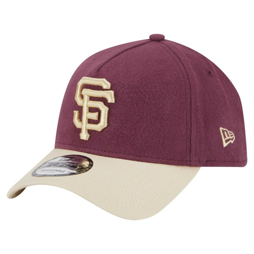 San Francisco Giants New Era Moleskin Crown A-Frame 9FORTY Adjustable Hat - Maroon Hats