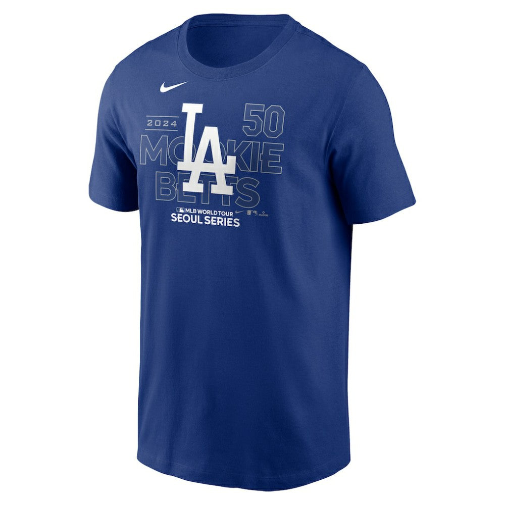 Mookie Betts Los Angeles Dodgers Nike 2024 MLB World Tour Seoul Series Player Name & Number Event Stack T-Shirt - Royal T-shirts