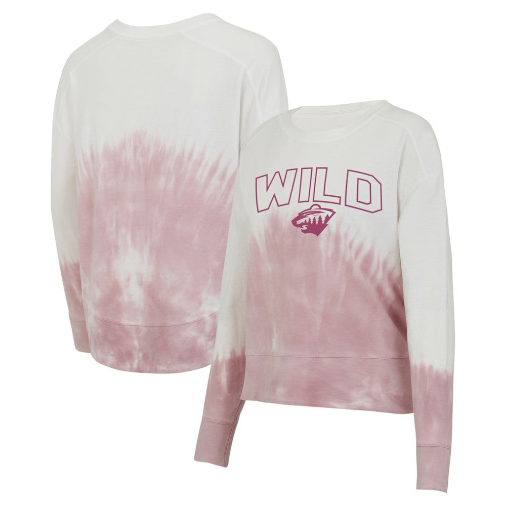 NHL Minnesota Wild Concepts Sport Women's Orchard Tie-Dye Long Sleeve Top - Pink/White