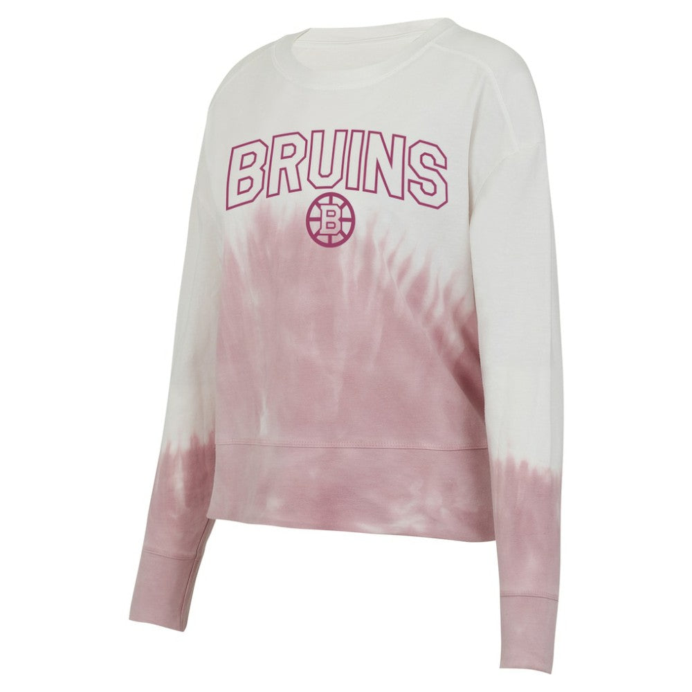 NHL Boston Bruins Concepts Sport Women's Orchard Tie-Dye Long Sleeve Top - Pink/White
