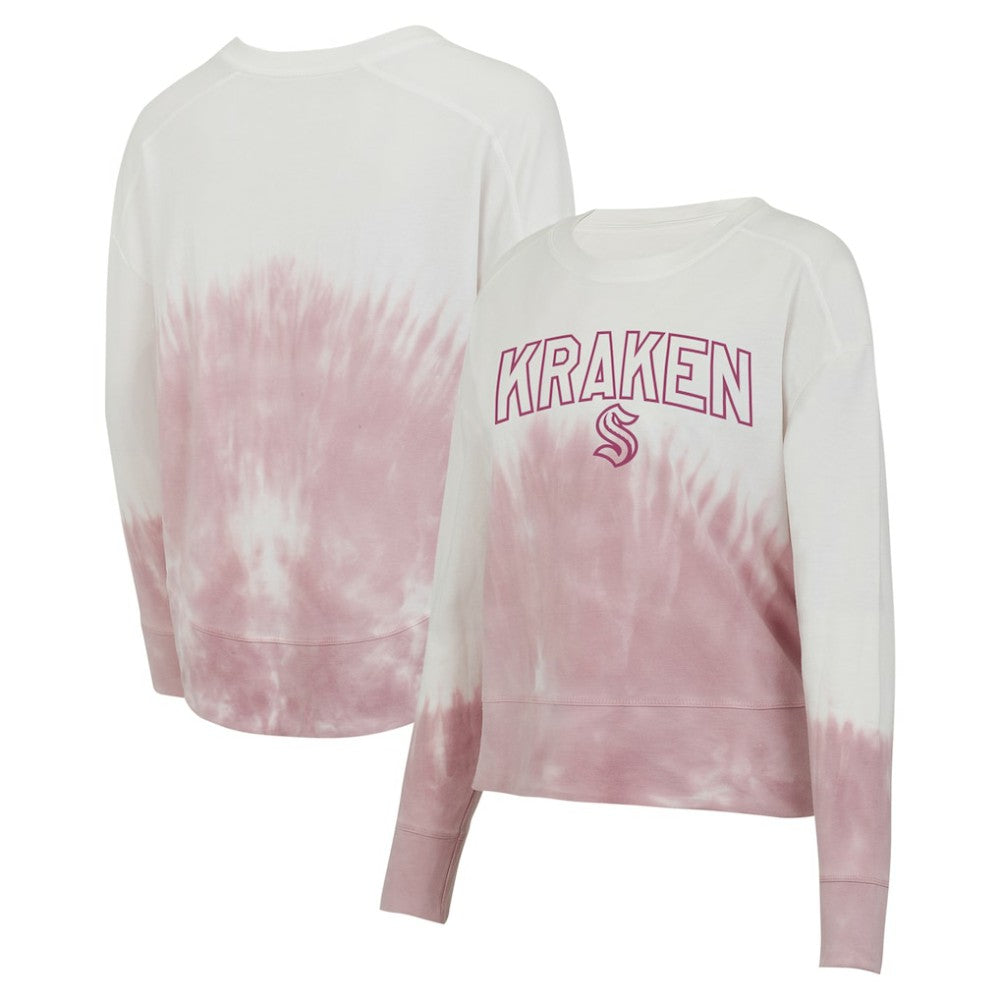 NHL Seattle Kraken Concepts Sport Women's Orchard Tie-Dye Long Sleeve Top - Pink/White