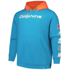 Miami Dolphins Big & Tall Patched Out Pullover Hoodie Aqua