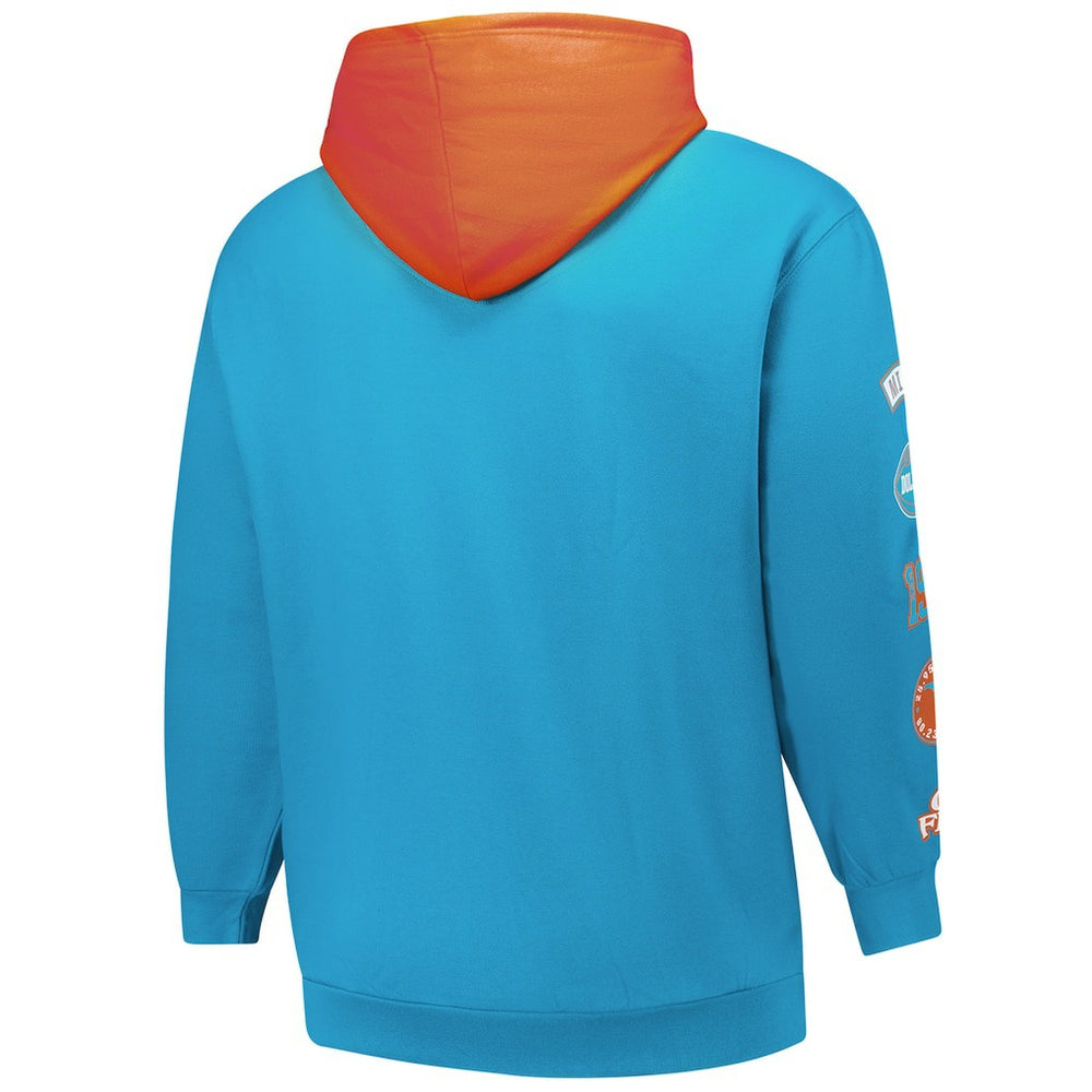 Miami Dolphins Big & Tall Patched Out Pullover Hoodie Aqua