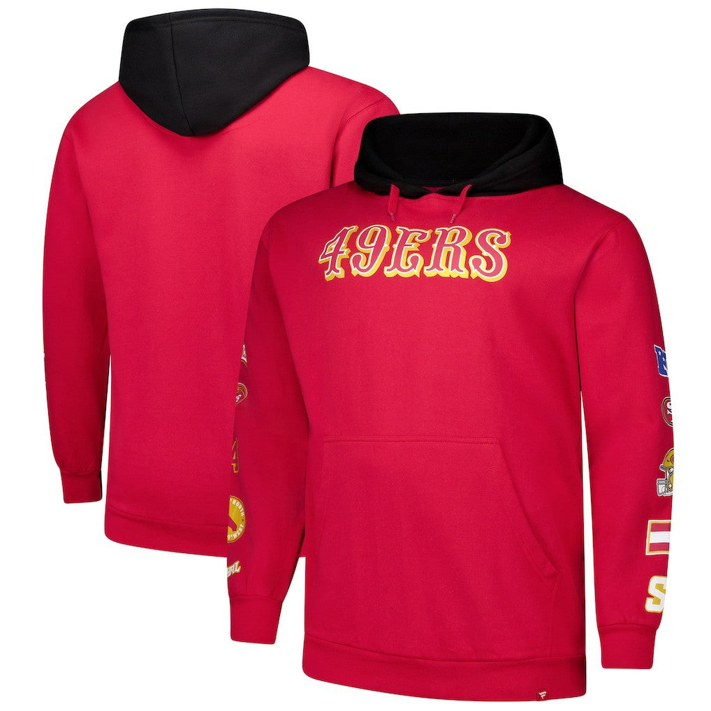 San Francisco 49ers Big & Tall Patched Out Pullover Hoodie Scarlet