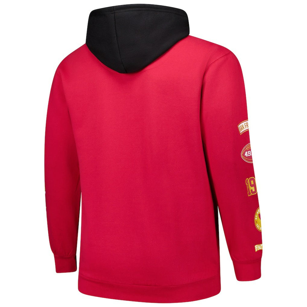 San Francisco 49ers Big & Tall Patched Out Pullover Hoodie Scarlet