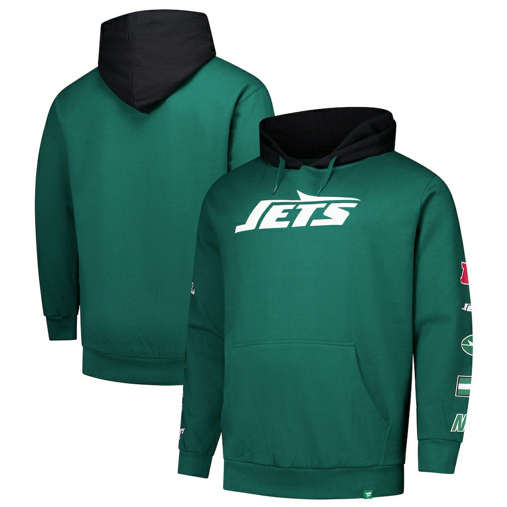 New York Jets Big & Tall Patched Out Pullover Hoodie Green