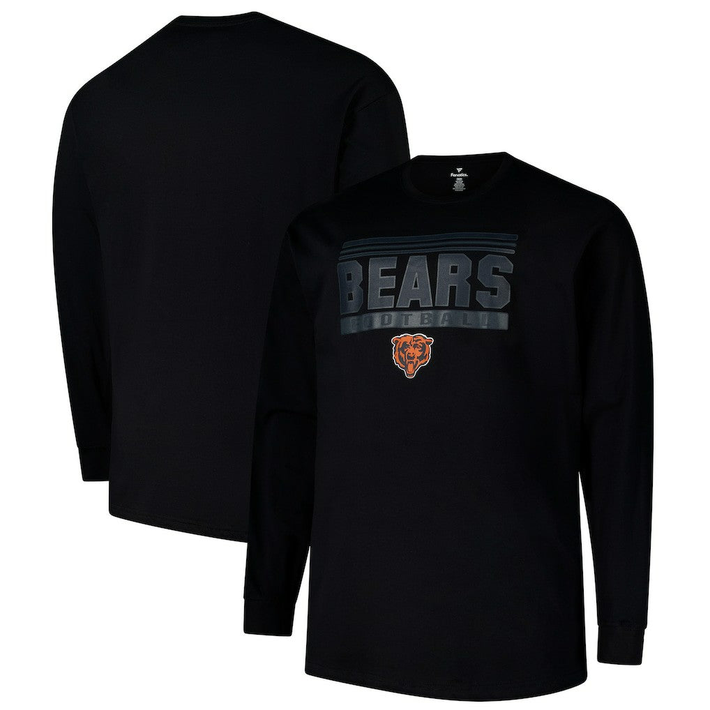 Chicago Bears Profile Big & Tall Pop Long Sleeve T-Shirt Black