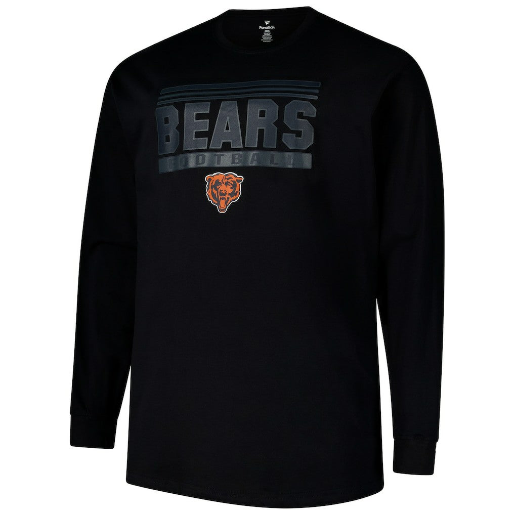 Chicago Bears Profile Big & Tall Pop Long Sleeve T-Shirt Black