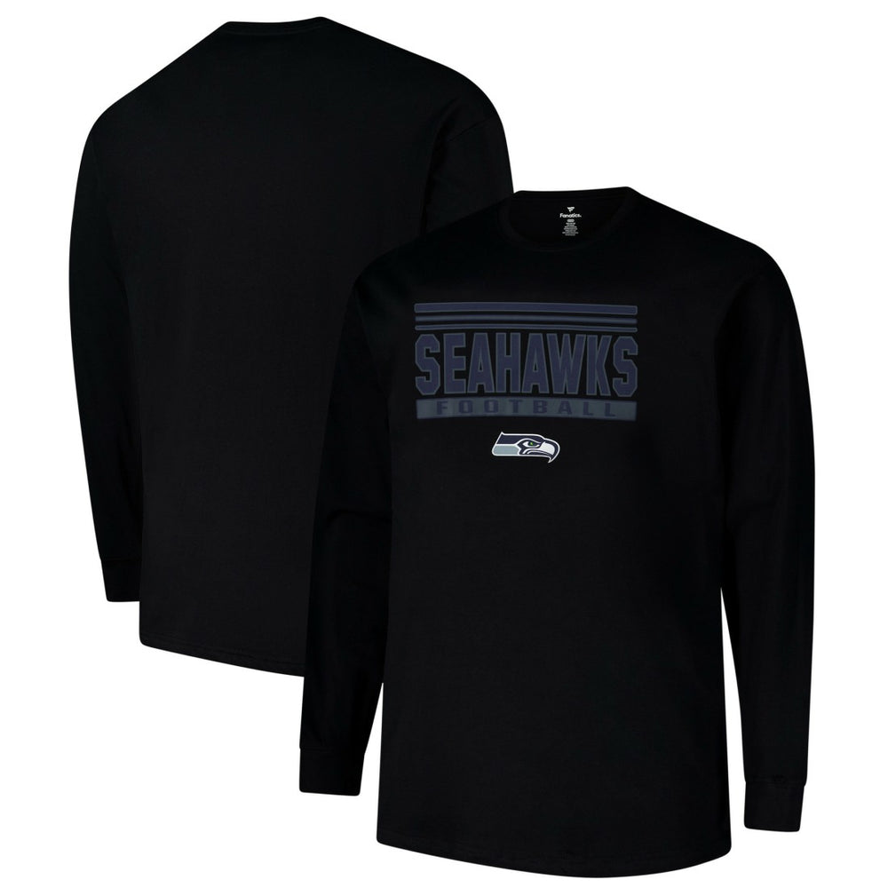 Seattle Seahawks Profile Big & Tall Pop Long Sleeve T-Shirt Black