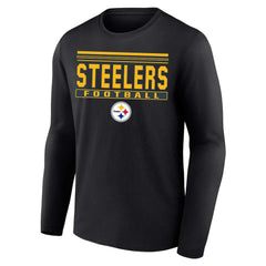 Pittsburgh Steelers Profile Big & Tall Pop Long Sleeve T-Shirt Black