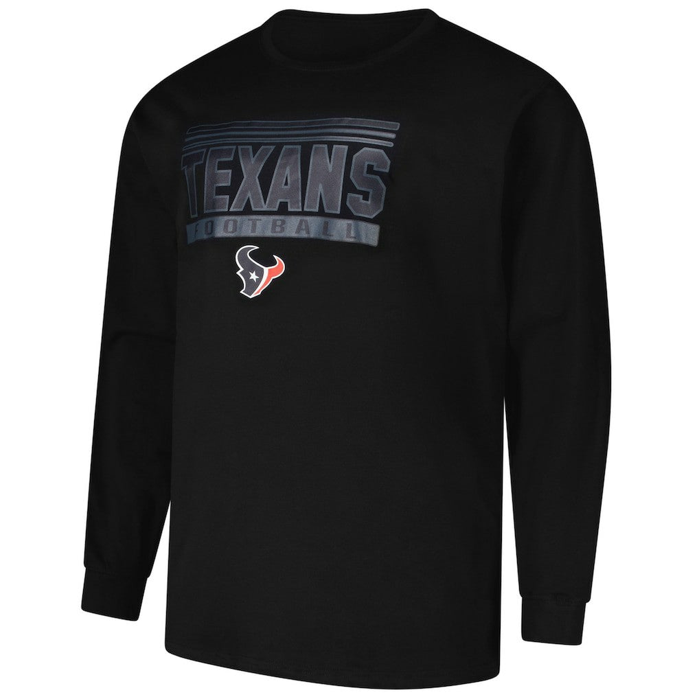 Houston Texans Profile Big & Tall Pop Long Sleeve T-Shirt Black