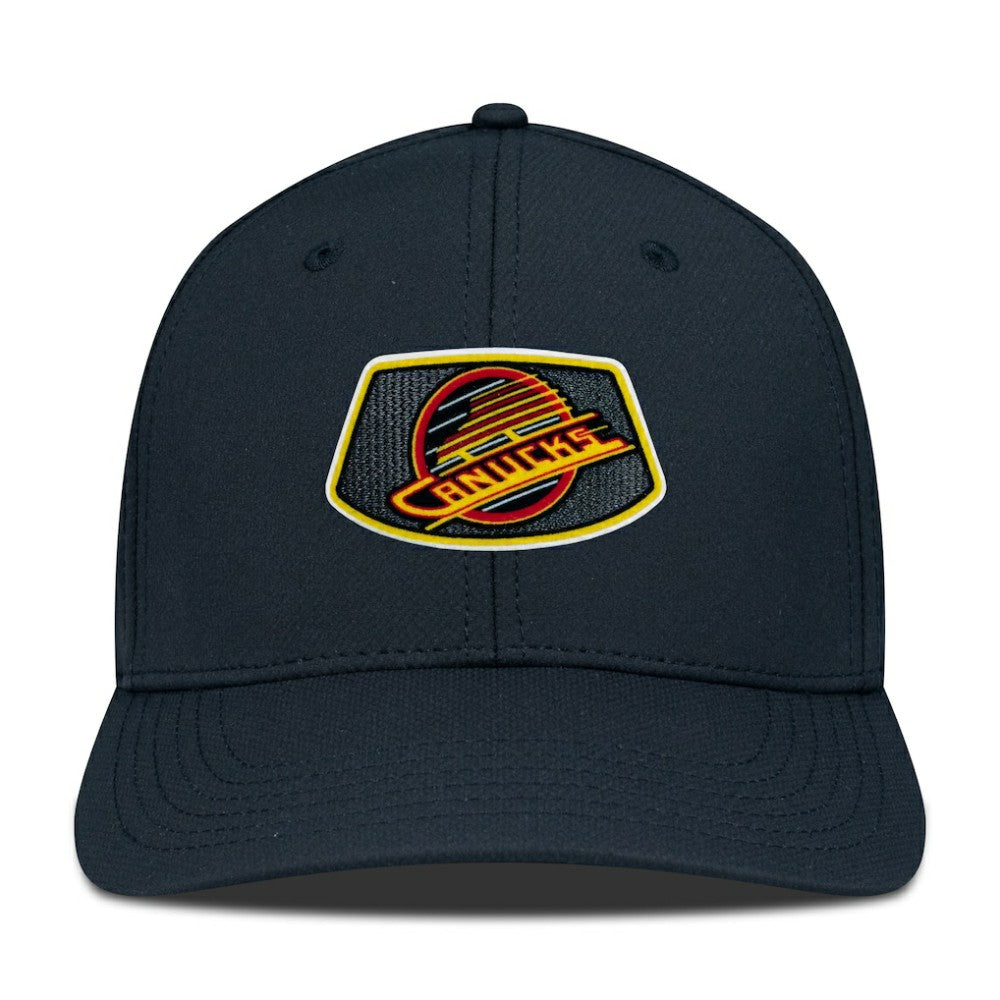 NHL Vancouver Canucks Levelwear Retro Skylight Rise Flex Hat - Black