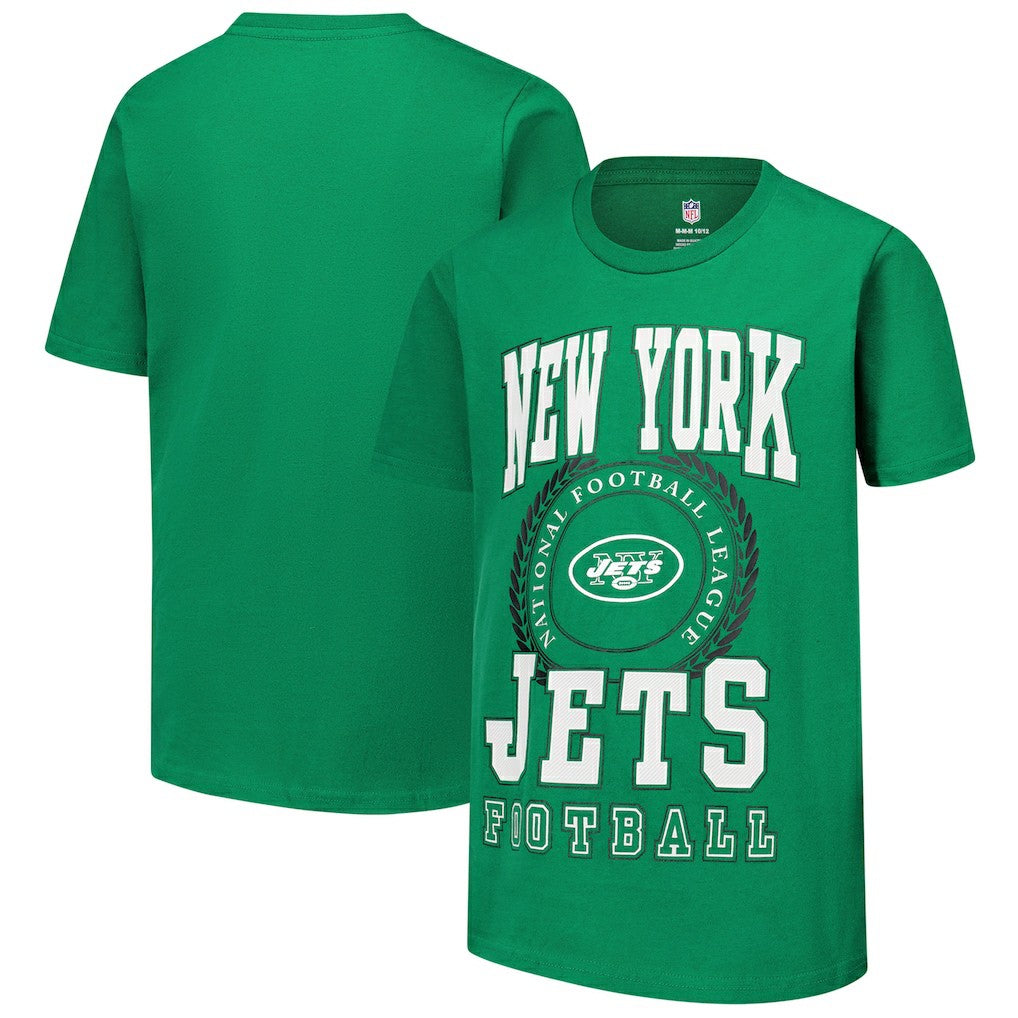 New York Jets Youth Stitched Up Retro Logo T-Shirt Green