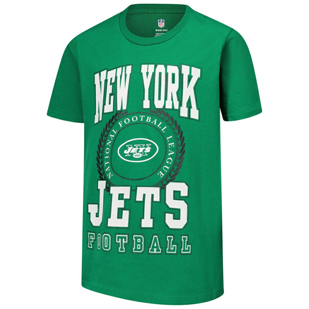 New York Jets Youth Stitched Up Retro Logo T-Shirt Green